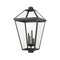 Z-Lite Talbot 4 Light Outdoor Post Mount Fixture, Black & Clear Beveled 579PHXLXS-BK - alternate 1
